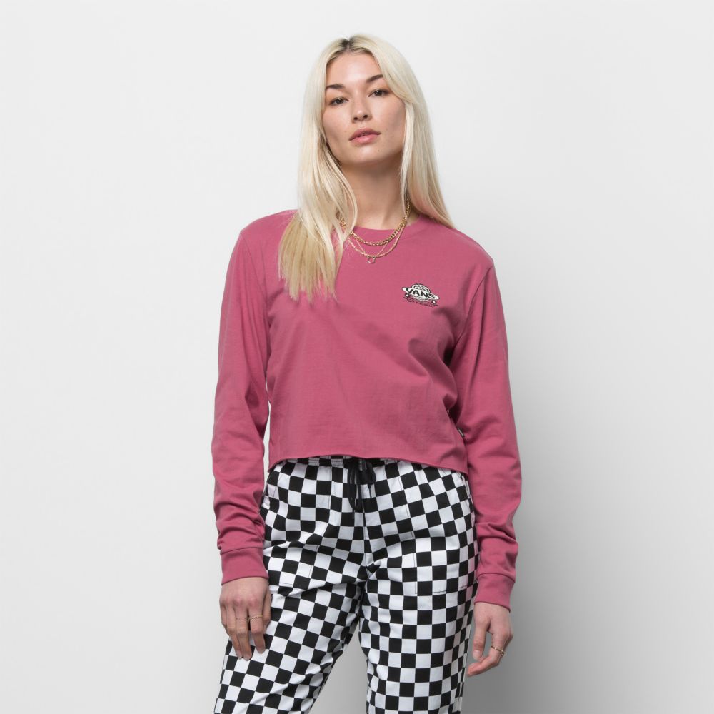 Dámské Tričko Vans Deep Root BFF Crop Růžové Vínové | XS7256410