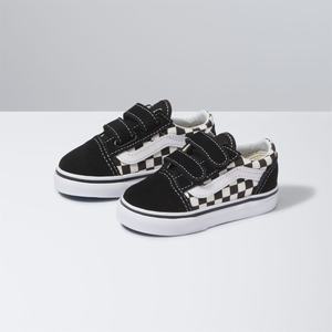 Dětské Classic Vans Primary Check Old Skool V Černé Bílé | CE5890431